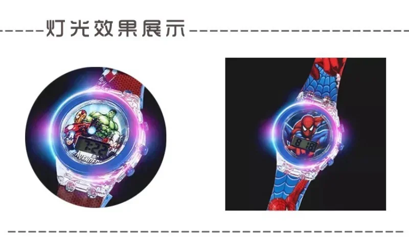Disney Sports Digital Watch for Kids Spiderman Mickey Mouse Frozen Princess Car Toys Watches Boys Girls Flash Electronic Watch 6