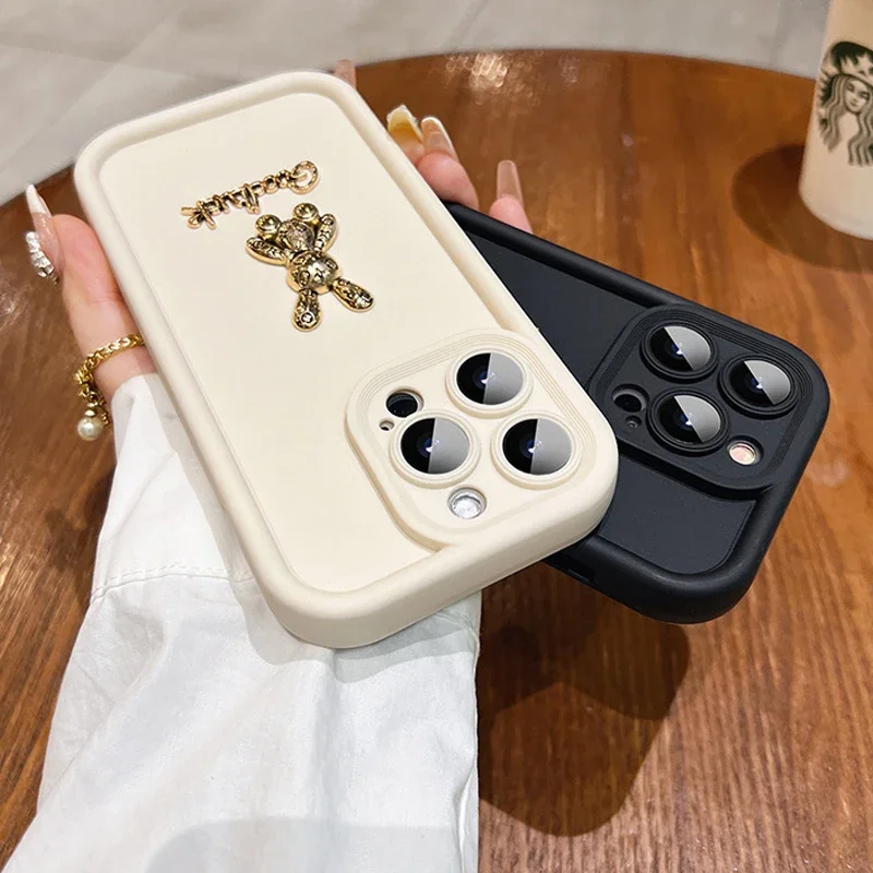 Adorable 3D Golden Rabbit Shockproof Phone Case - Soft Protective Cover