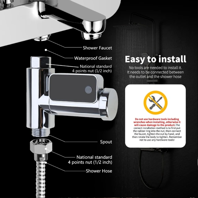 Kiváló Minőségű 360 ° Forgó Led Digitális Zuhany Hőmérséklete - Image 4