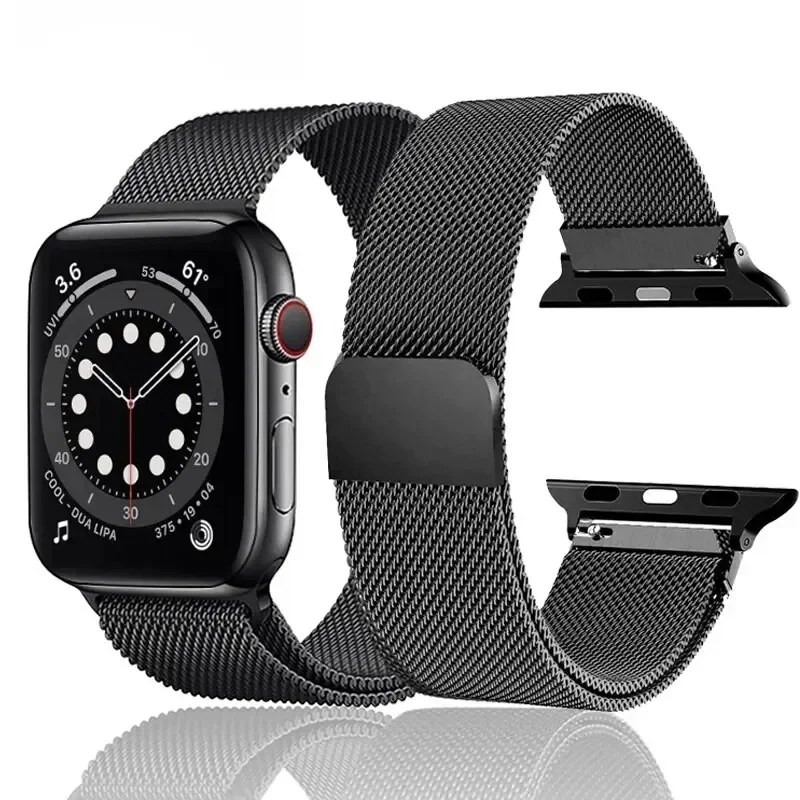 Milanese Loop Strap For Apple Watch Band 49mm 44mm 40mm 45mm 41mm Metal Stainless Steel Bracelet Iwatch Series 4 5 6 7 8 9 Ultra