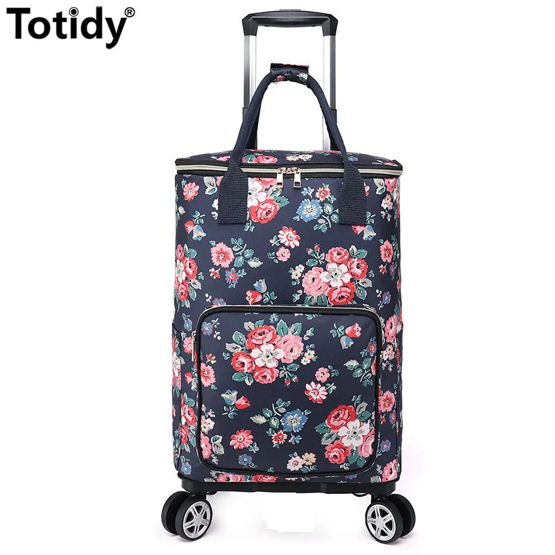 

Large Capacity Folding Shopping Bag Women Pull Cart Shopping Bags For Organizer Buy Vegetables Trolley Bags On Wheels The Market
