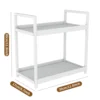 2 tier Multifunctional Countertop Storage Rack,Bathroom cosmetic Storage,Kitchen spice holder,Large-Capacity,Black and white 5