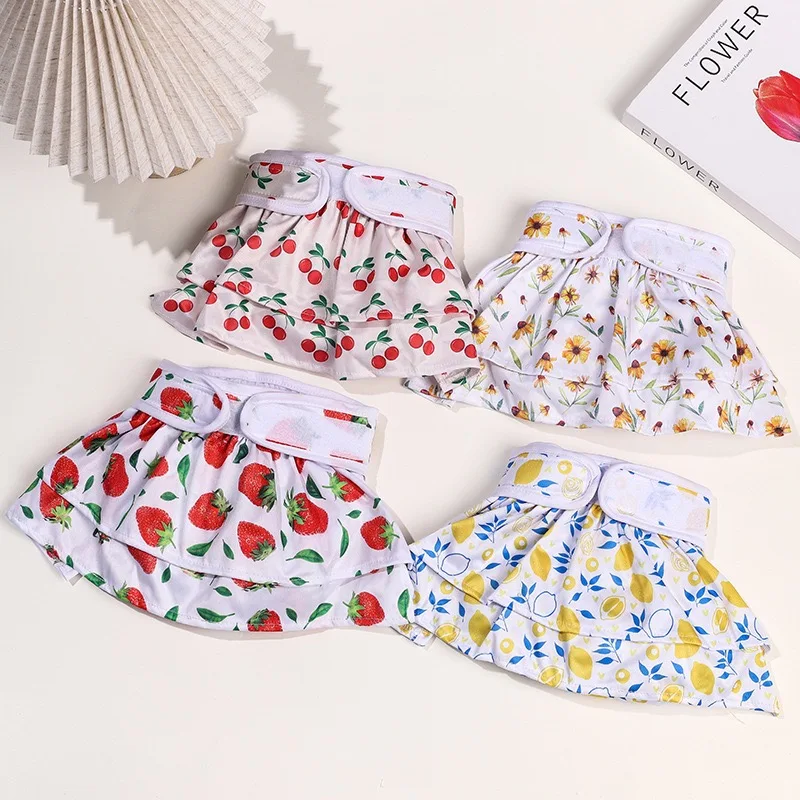 Waterproof Polyester Female Dogs Underwear Breathable Small Puppy Physiological Pants Velcro Strap Washable Girl Chihuahua Dress