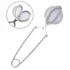 Reusable Steel Mesh Tea Infuser Sphere - Anti-Scald Handle Herb Coffee Filter Strainer Practical Kitchen Gadget Tea Diffuser T1F