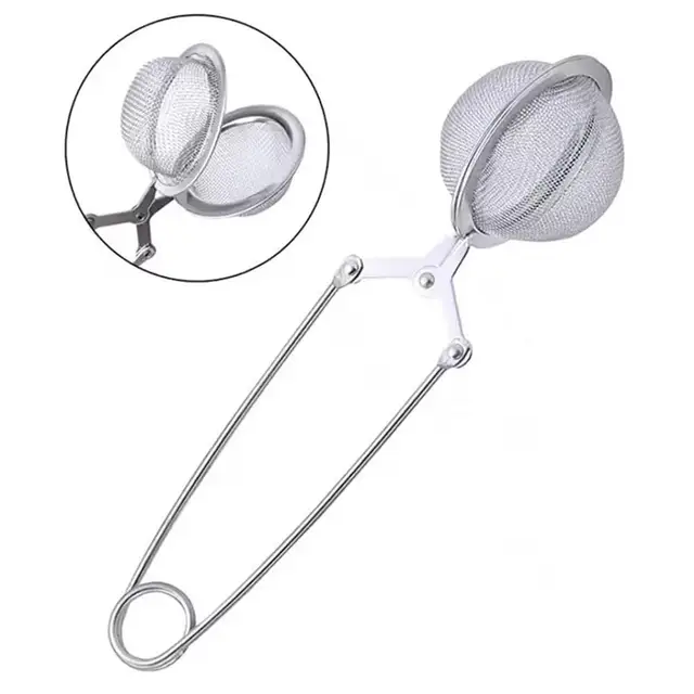 Reusable Steel Mesh Tea Infuser Sphere - Anti-Scald Handle Herb Coffee Filter Strainer Practical Kitchen Gadget Tea Diffuser T1F Reusable Steel Mesh Tea Infuser Sphere - Anti-Scald Handle Herb Coffee Filter Strainer Practical Kitchen Gadget Tea Diffuser T1F