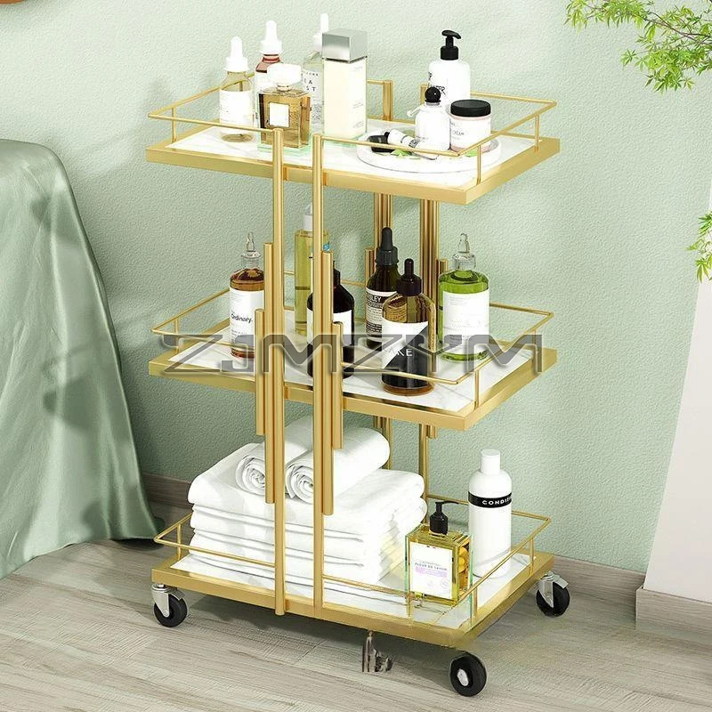 Professional Salon Trolleys Salon Furniture Manicure Mobile Tools Trolley Modern Commercial Multi-layer Storage Beauty Cart