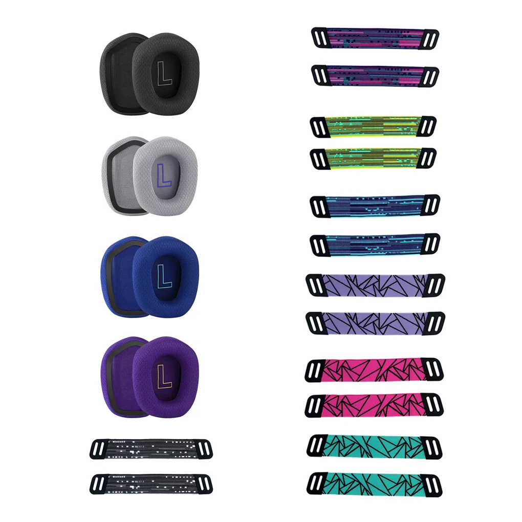

Ear Pads Earphones Cushion Hearing Protection Earpads Mesh Fabric Cover Replacement for Logitech G733 Headband Blue Ear