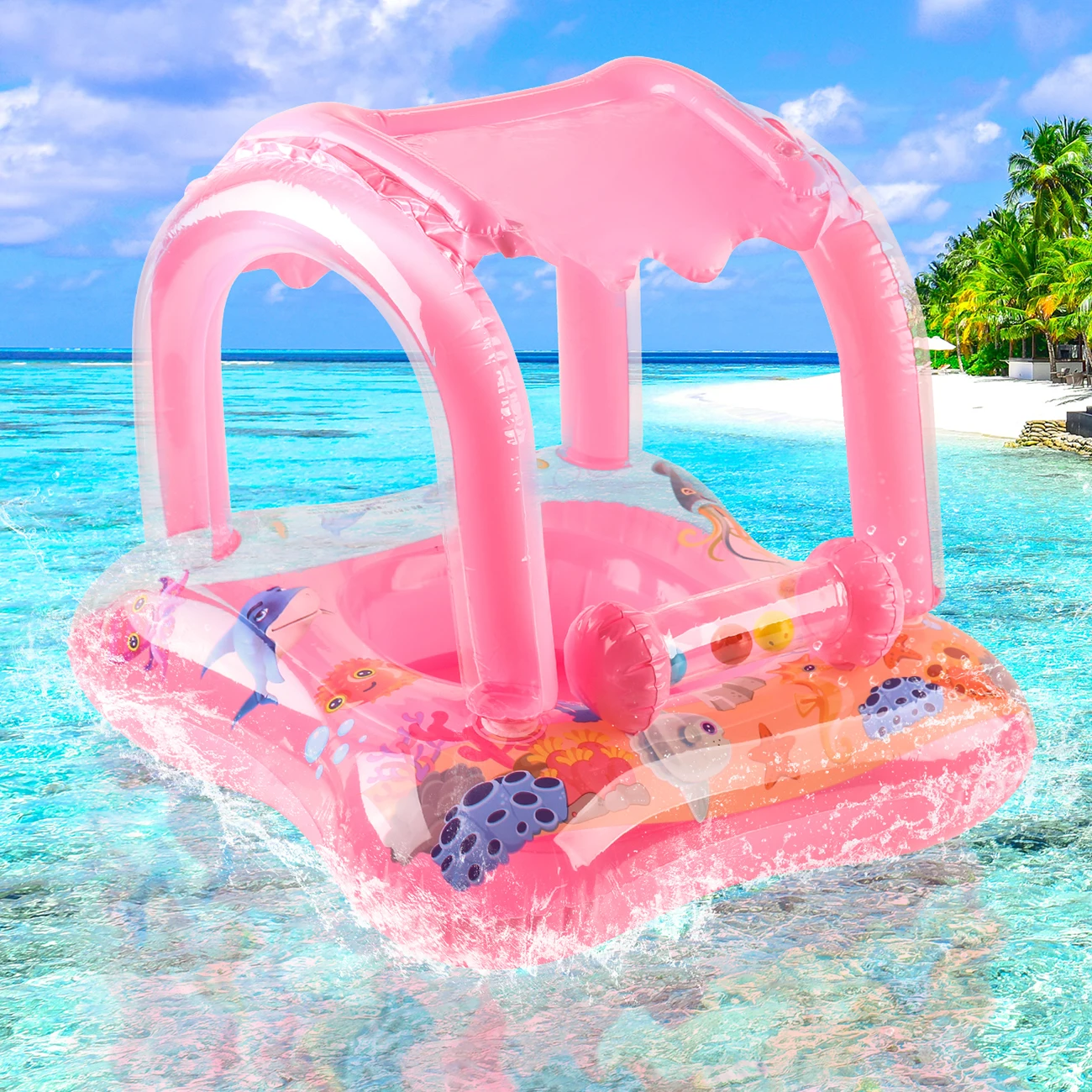 Toddler kids adult inflatable pool floats with bell water swim beach toys party supplies