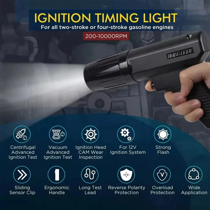 Car Ignition Timing Gun 12V Petrol Engine Ignition Timing Induction Strobe Light for Car Motorcycle Marine Repair Tools