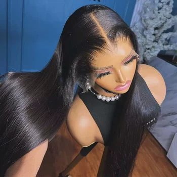 40 42 Inch Bone Straight Human Hair Wigs 13x4 13x6 HD Lace Frontal Wigs 250% Density Body Wave Lace Front Human Hair Wigs 1