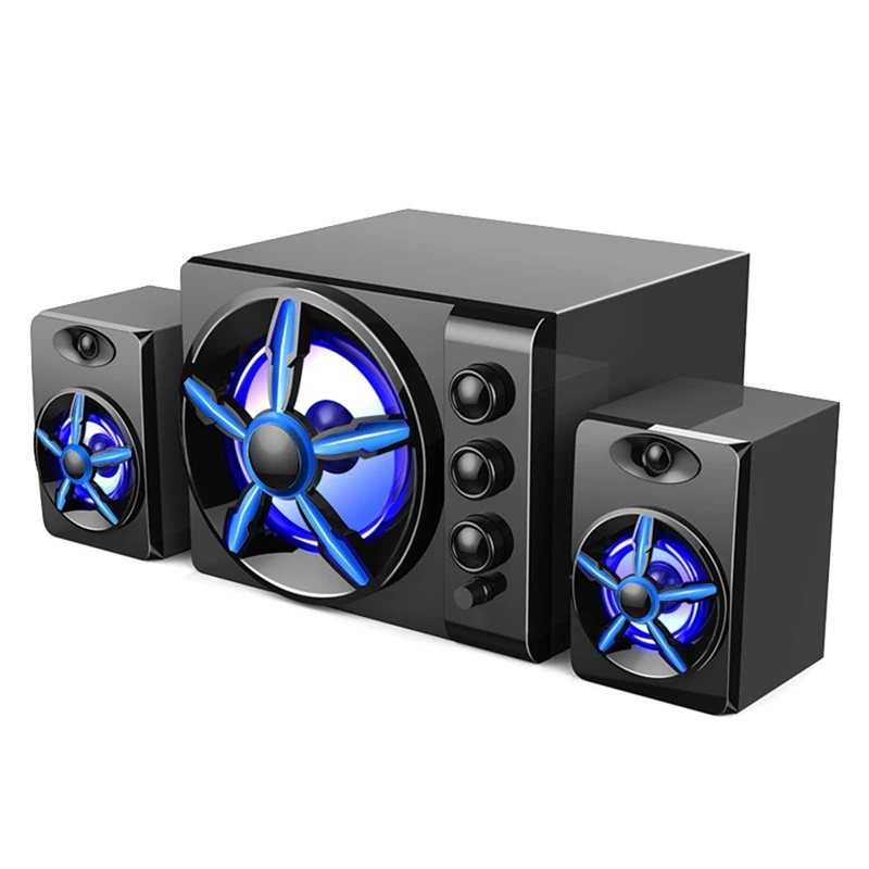 

Bluetooth Version Black Desktop Mini Speaker Laptop Mobile Phone Speakers Wood D-215 2.1 Subwoofer Desktop Cable Computer Audio