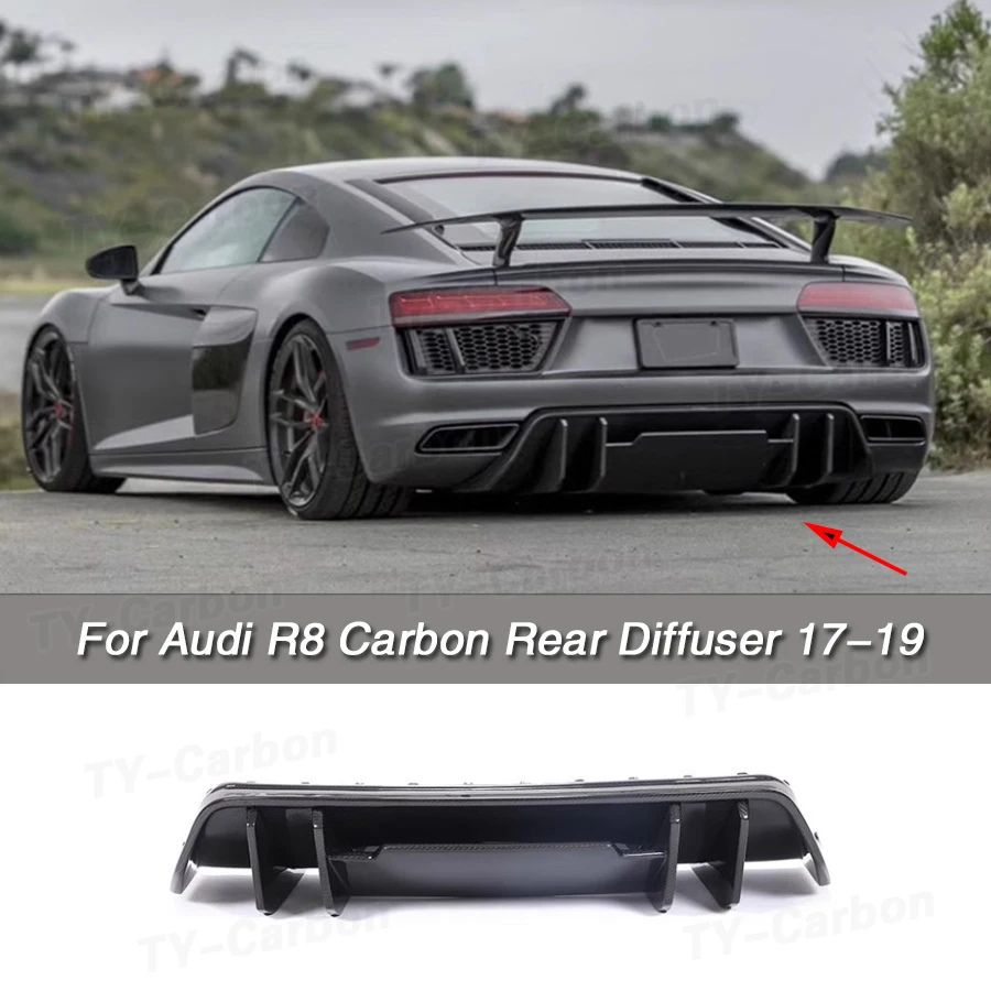 Real Carbon Car Paraurti Posteriore Diffusore Spoiler Per Audi R8 V10 Gt Performance Coupe 2017-2019 Lifting R8 Diffusore In Carbonio Frp