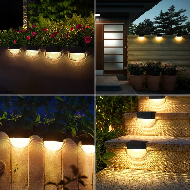 solar powered led lights Solar Fence Light Outdoor Waterproof Led Solar Powered Garden Lamp with 2 Light Model For Lantern Patio Pathway Yard Stair Step solar security light