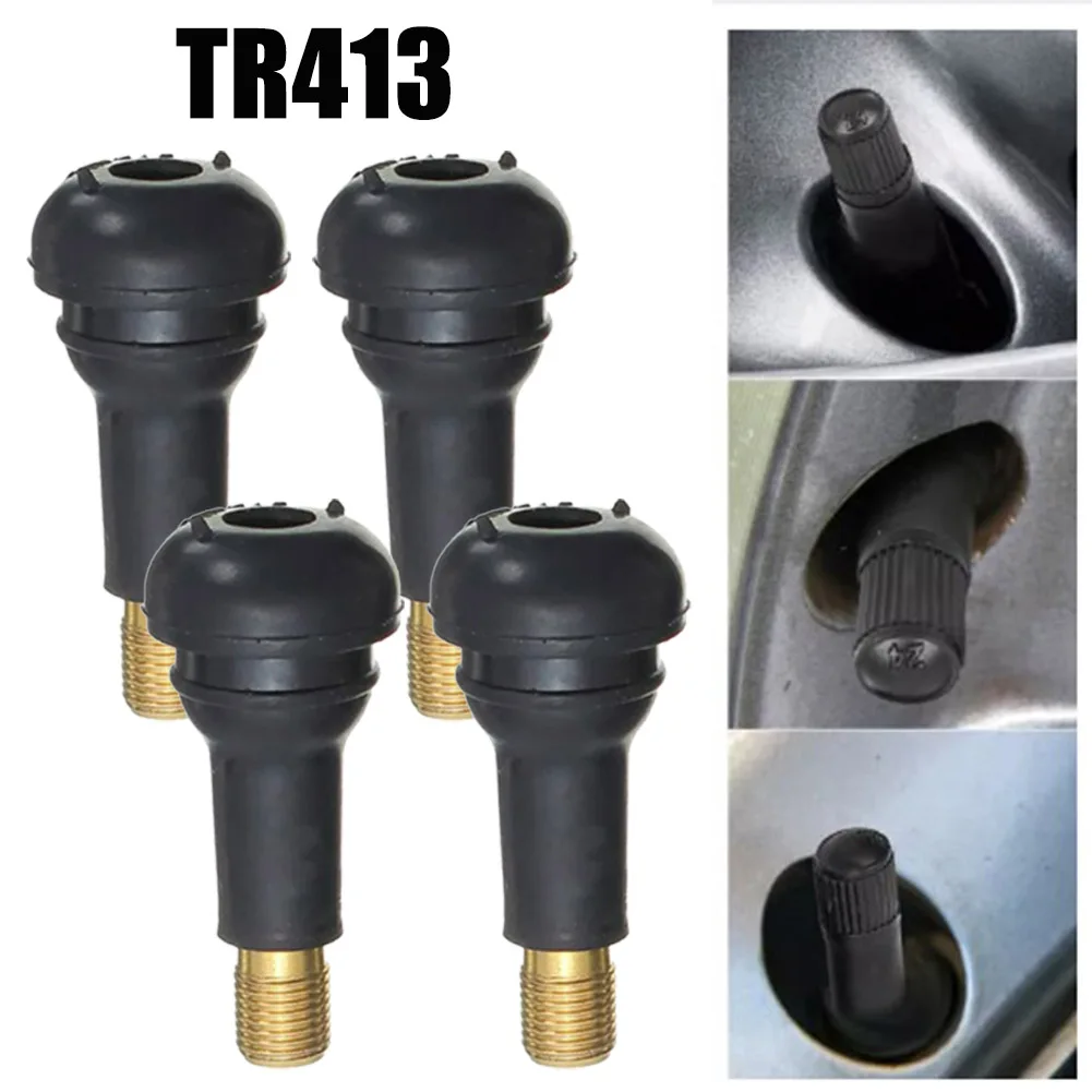 Tiges de Valve de pneu sans chambre à air TR412 TR413 tre14, 4 pièces, en  caoutchouc noir encliquetable, tige universelle pour trous de jante de  11.5mm (Φ 453 ) - AliExpress