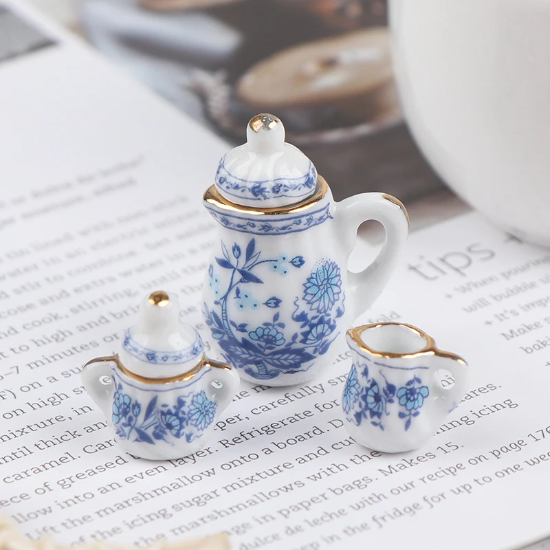 15 Stück antike Miniatur Porzellan Tee tasse Set Blumen geschirr Küche Puppenhaus Möbel Spielzeug für Kinder Tee tassen Puppenhaus – Detail 18