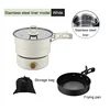 110V/220V Travel Rice Cooker Portable Split Frying Pan Electric Stew Soup Pot Boiler Cooking Skillet Mini Hotpot Food Steamer 6