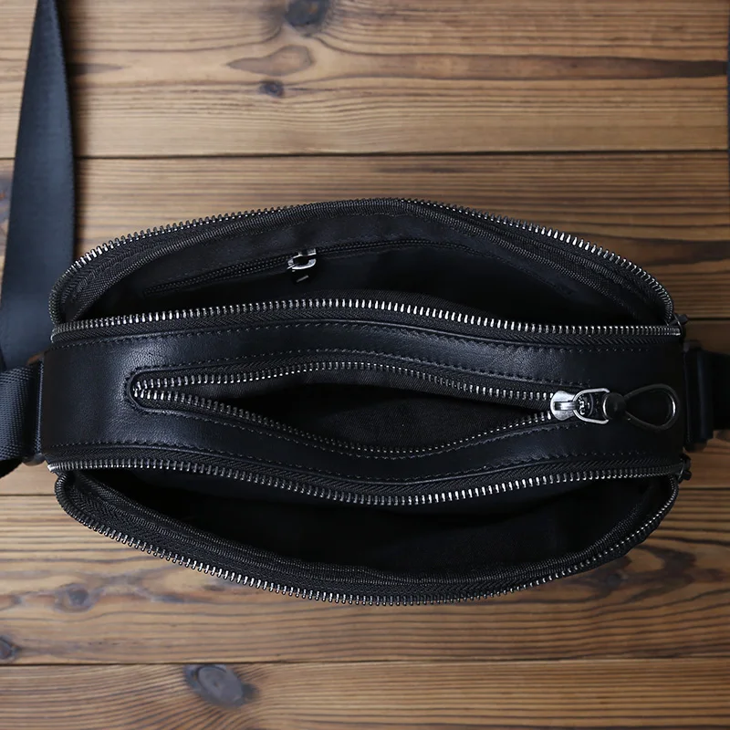 NZPJ Vintage Genuine Leather Men's Shoulder Bag Natural Cowhide Crossbody Bag Casual Men's Bag  Fashion For 9.7-Inch Tablets