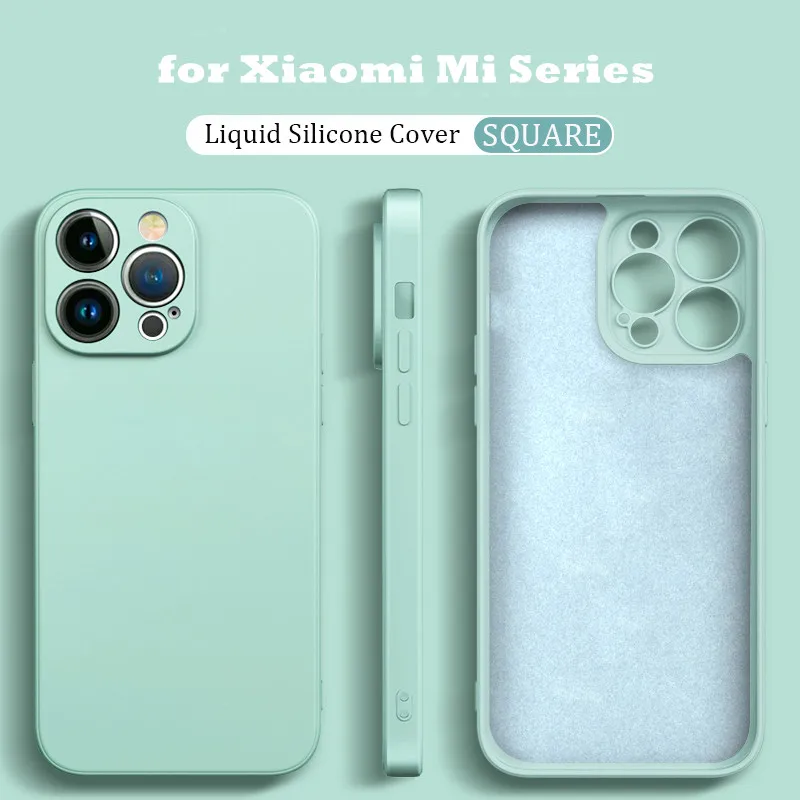 Premium Liquid Silicone Shockproof Soft Case with Square Fluff Bumper