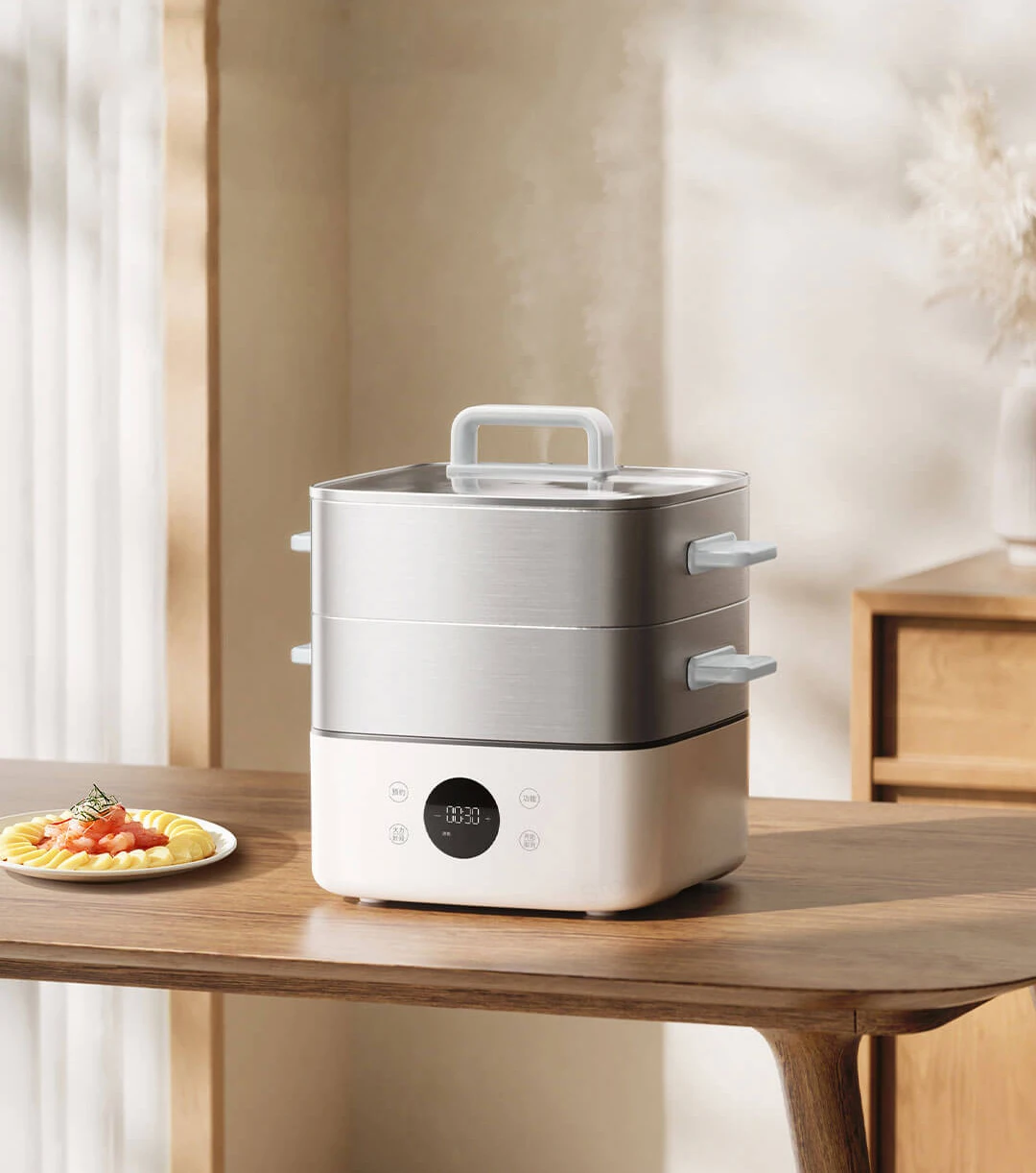 Description Picture 3 of item2024 Iconic Brand MIJIA Multi-Function Electric Steamers S1 13L Pressure Multicooker Steamer Food Warmer 1500W 304 Stainless Steel