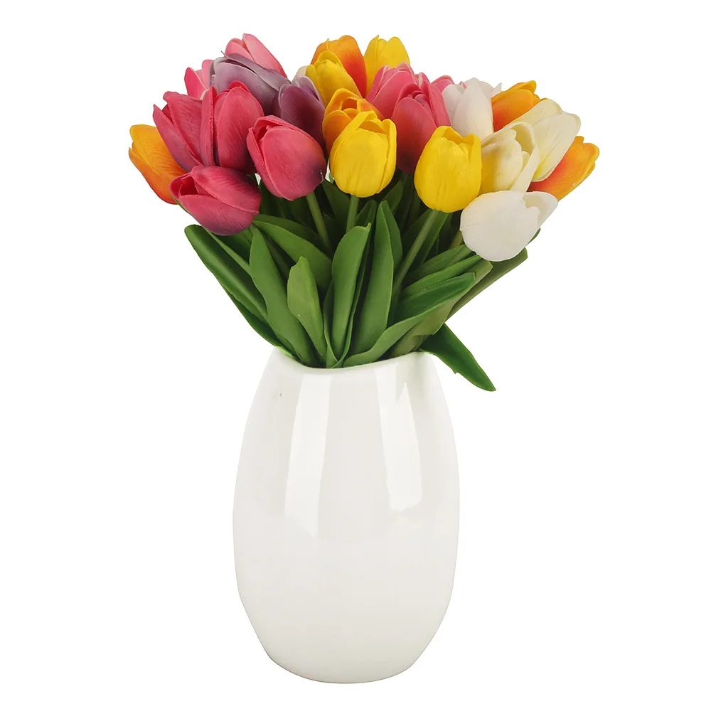 5-Piece Elegant Real Touch Artificial Tulip Bouquet for Decoration and Photography