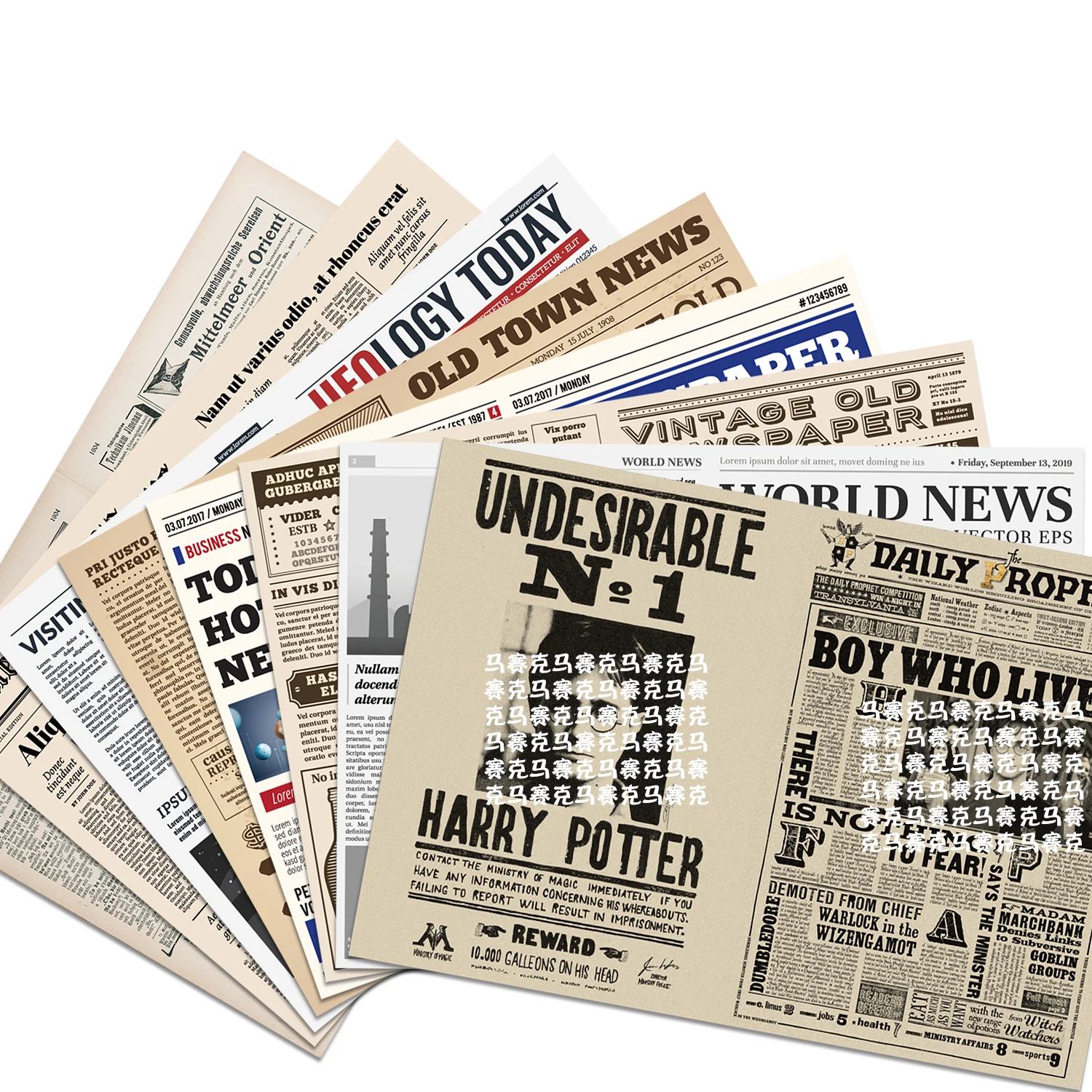 1/6 bjd ob11 miniature dollhouse furniture Mini model Single-sided printing newspapers（a set of eight） 6