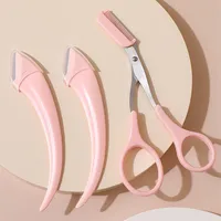Eyebrow Trimming Knife Eyebrow Face Razor For Women Professional Eyebrow Scissors With Comb Brow Trimmer Scraper Accesso 1