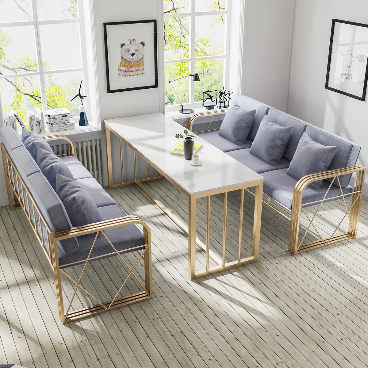 Современный простой диван для ресторана