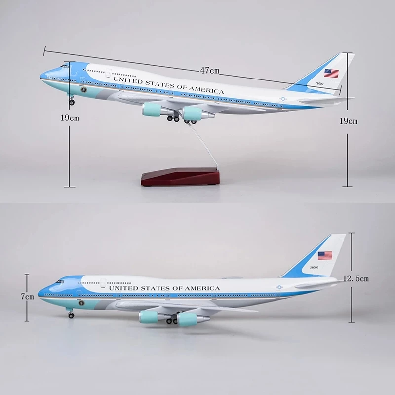 Air Force One Boeing 747 Airplane Model 1:150 Scale 18.5 Inches
