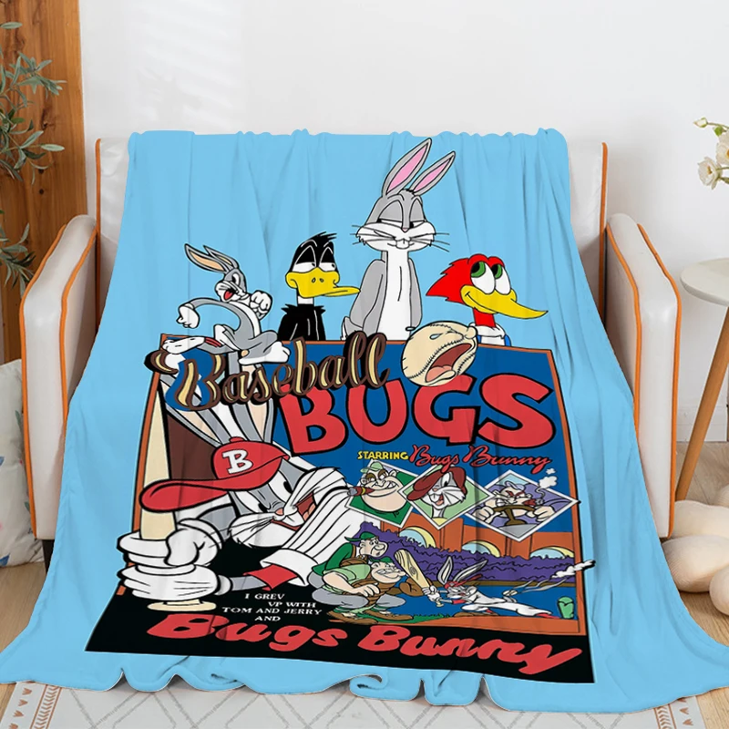 

King Size Blanket Sofa Winter B-Bugs Bunnys Warm Knee Bed Fleece Camping Custom Flannel Fluffy Soft Blankets Microfiber Bedding