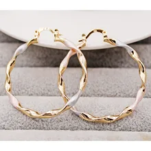 

Vintage Gold Plated Copper Round Hoop Earrings Hip Hop Earring For Women Fashion Jewelry Accessories Wedding Party Gift