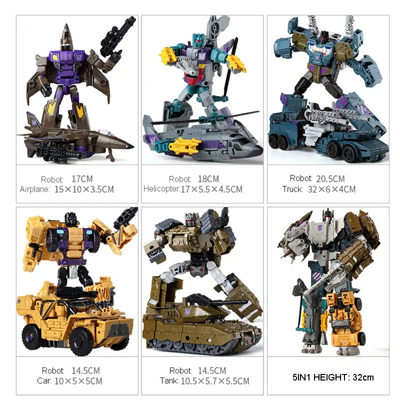 Haizhixing Transformation Robot Car Toys Boys Anime Bruticus Aircraft Tank Engineering 5In1 Model Ko Kids Gift S23F0B40161774C2D9674F3Dfe0Ca8396Z