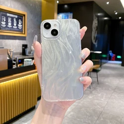 Luxury Gradient Bling Feather Phone Case - Shockproof Back Cover for Honor 30S (Silver)