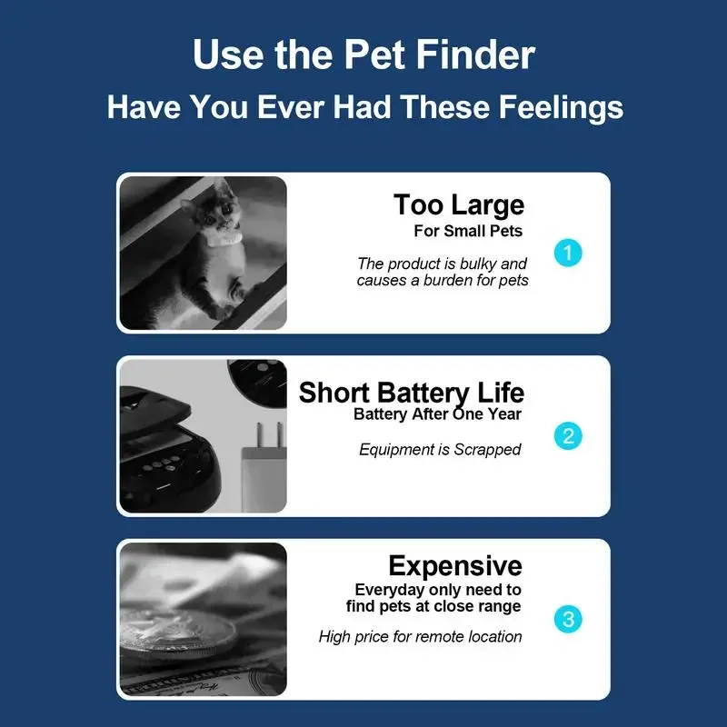 Mini Pet Tracker With Collar Dog Cat Smart Positioning Real Time GPS Tracker Waterproof Bluetooth Locator Anti-lost Collar
