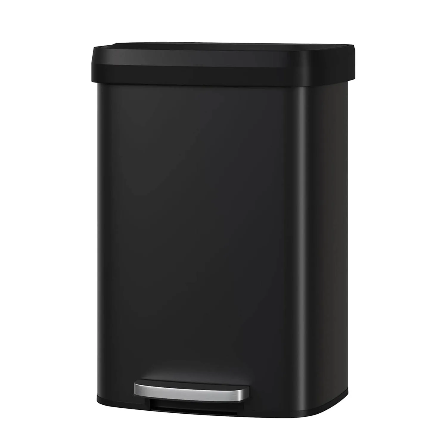 60L Edelstahl-Mülleimer mit Deckel, großer Mülleimer, rostfrei, Step-on-Küche, Metall-Mülleimer mit Liner-Rand, Soft-Close – Detail 3
