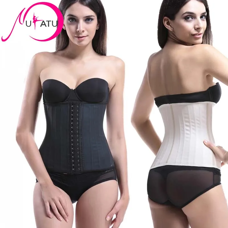MUKATU Latex Waist Trainer Corset Belly Slim Belt Body Shaper Modeling Strap 25 Steel Boned Waist Cincher Gaine Amincissante