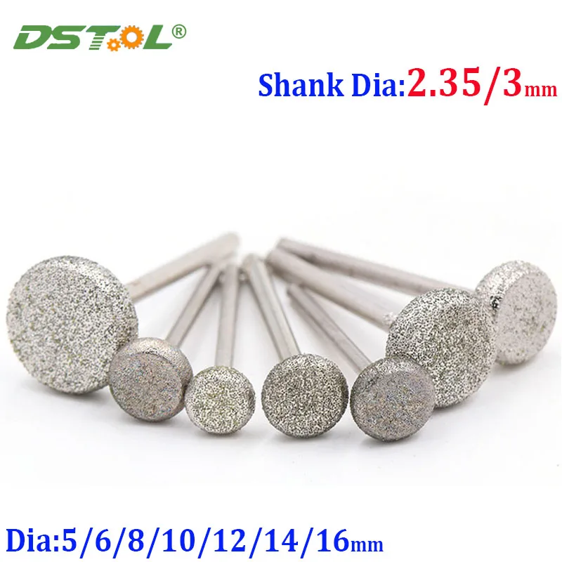 

Diamond Grinding Head Burrs Abrasive Polishing Jade Stone Carving 2.35/3mm Shank Nail Bit Jade Stone Metal Cutting Carving Drill