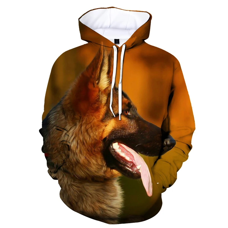 thumbnail image 1 of Sudadera con capucha con estampado 3D de animales divertidos y lindos para hombre, sudadera con capucha con patrón de pastor alemán, ropa de calle de manga larga, 1 of 5