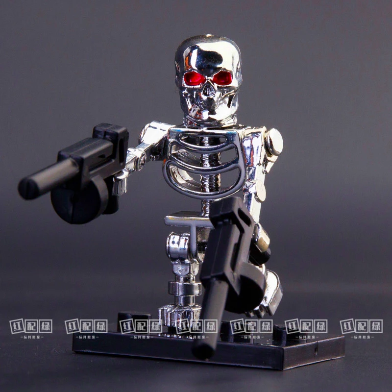 

Робот T800 с черепом из фильма, строительные блоки, мини Экшн-фигурки, игрушки