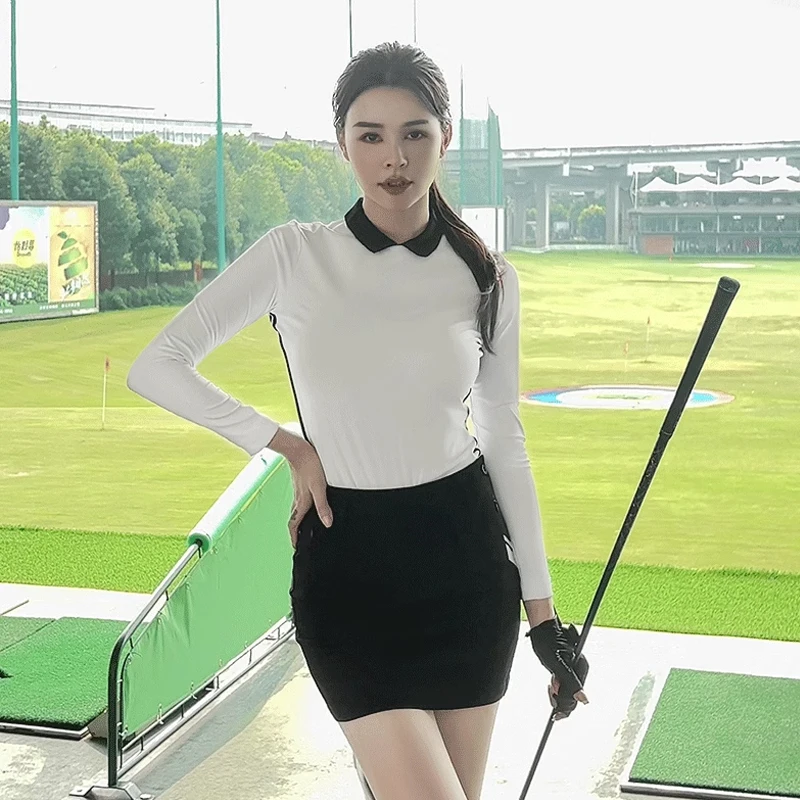 Love Golf New Women's Suit Long Sleeve Top Short Skirt Set Autumn Sports Clothing High-end Slim POLO Shirt Female Golfwear