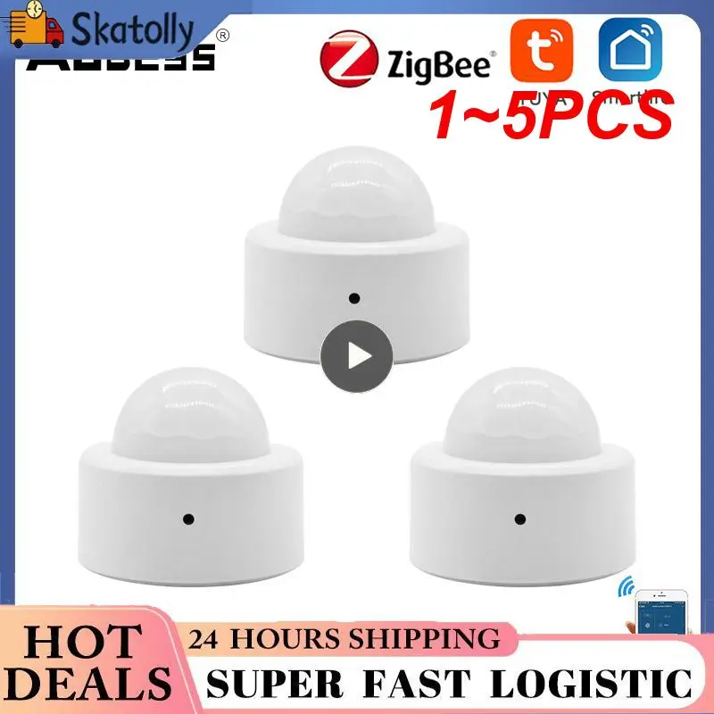 

1~5PCS Tuya Zigbee 3.0 Human Body PIR Motion Sensor Wireless Smart Life Home Security Protection Detector Work With Alexa