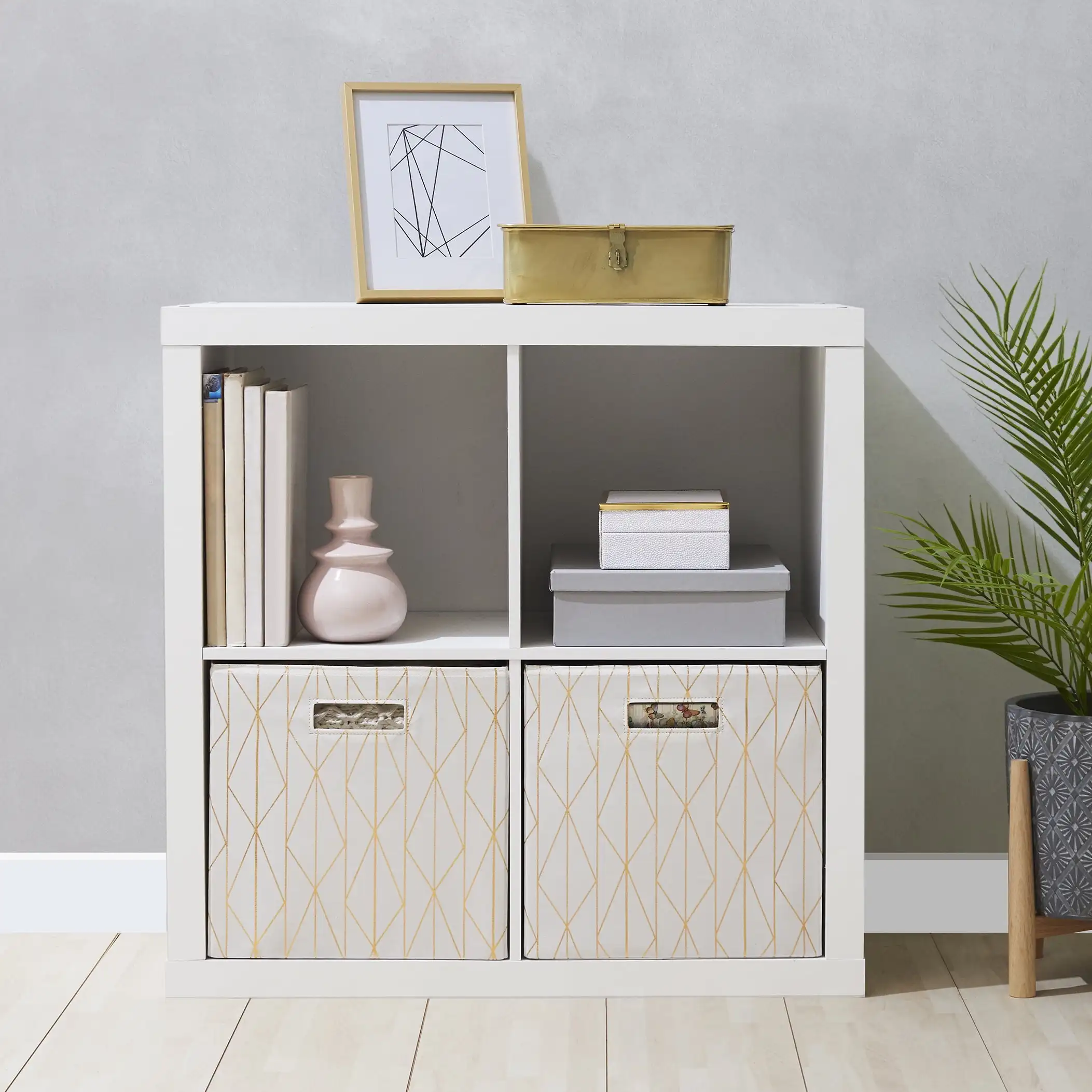 

Better Homes & Gardens 4-Cube Storage Organizer, White Texture