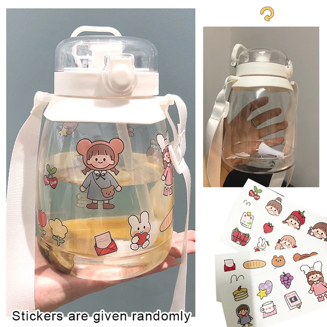 Summer Large Capacity Big Belly Water Bottle Cartoon Cute Sticker