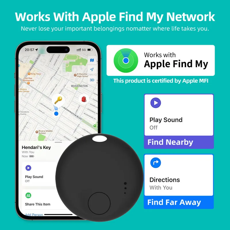 Smart Tags Bluetooth Tracking Search Finder Air Tag GPS Tracker Locator Global positioning Device Anti-lost Work Find My APP