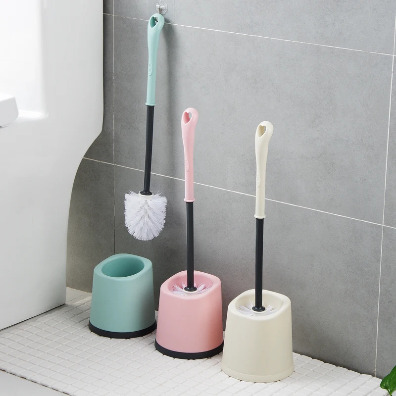 Floor Type Toilet Brush Holder Set Household Plastic Bathroom Cleaning