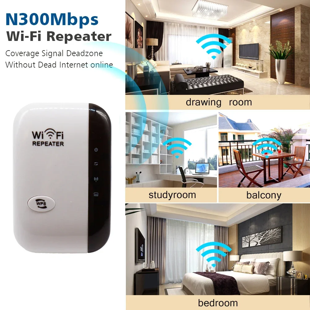 WiFi Repeater WPS Router 300Mbps Wireless WIFI Repeater WiFi Extender Amplifier WiFi Booster Repetidor Wi Fi Signal Repeater Access Point AP