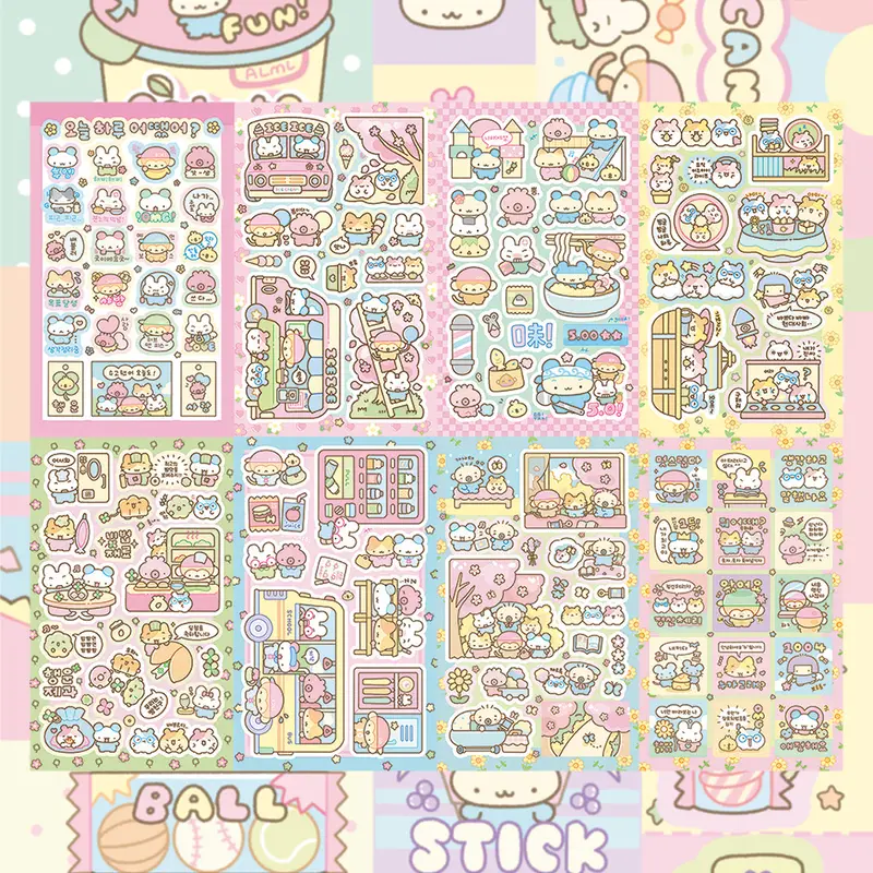 MINKYS New Arrival 3pcs 6pcs Kawaii Bear Ribbon Laser Bling Stickers DIY Scrapbook Stickers Confetti Decoration DIY Photo Frame - Image 8