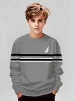 الخريف الكلاسيكية Boyst-قميص في الهواء الطلق جولة الرقبة طويلة الأكمام أعلى شريط ثلاثية الأبعاد طباعة الشارع فضفاض تي شيرت الراحة ملابس الأطفال 3