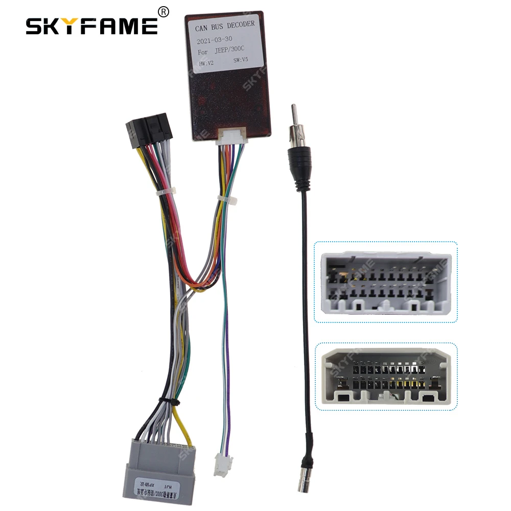 SKYFAME 16Pin Car Wiring Harness Adapter With Canbus Box Decoder For Jeep  Compass Grand cherokee wk Chrysler 300C|Speaker Line| - AliExpress