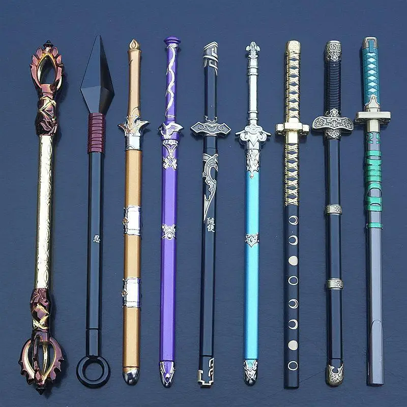 Gel Pen Anime Sword Model Signature Pen Writing Accessories Figure Peripheral Mental Pens Student Stationary School Supplies tesla model 3 y smart remote control original car remote call key accessories supplies