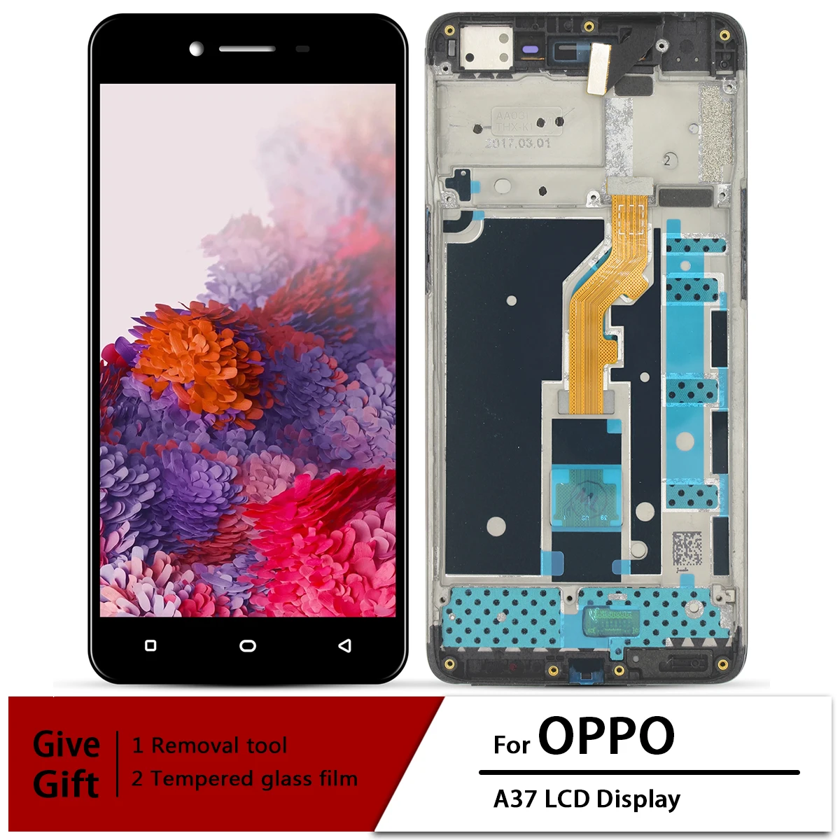 

For OPPO A37 A37F A37M A37FW LCD Display Screen Touch Digitizer Assembly With Frame Replace